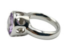 Moderner Silberring mit ovalem Amethyst – Neuware