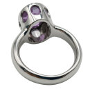 Moderner Silberring mit ovalem Amethyst – Neuware