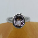 Moderner Silberring mit ovalem Amethyst – Neuware