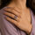 Moderner Silberring mit ovalem Amethyst – Neuware
