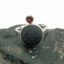Modern Victorian Lava-Ring mit Granat aus 925 Silber – RG57