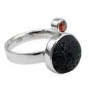 Modern Victorian Lava-Ring mit Granat aus 925 Silber – RG57