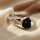Victorian Revival Onyx-Rosenring aus 925 Silber – RG61