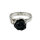 Victorian Revival Onyx-Rosenring aus 925 Silber – RG61