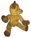 Vintage Zweifarben-Teddybär mit Holzwolle – 1950er Jahre