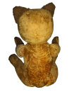 Vintage Zweifarben-Teddybär mit Holzwolle – 1950er Jahre