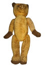 Vintage Zweifarben-Teddybär mit Holzwolle – 1950er Jahre