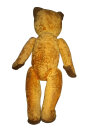 Vintage Zweifarben-Teddybär mit Holzwolle – 1950er Jahre
