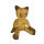 Vintage Zweifarben-Teddybär mit Holzwolle – 1950er Jahre