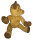 Vintage Zweifarben-Teddybär mit Holzwolle – 1950er Jahre