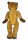 Vintage Zweifarben-Teddybär mit Holzwolle – 1950er Jahre