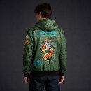 Vintage Ed Hardy Echtleder-Kapuzenjacke XXL – frühe 2000er