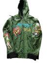 Vintage Ed Hardy Echtleder-Kapuzenjacke XXL – frühe 2000er