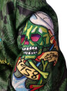 Vintage Ed Hardy Echtleder-Kapuzenjacke XXL – frühe 2000er