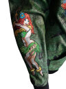 Vintage Ed Hardy Echtleder-Kapuzenjacke XXL – frühe 2000er