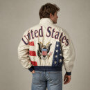 Vintage Serge Platini USA Lederjacke L – Stars and Stripes 90er