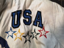 Vintage Serge Platini USA Lederjacke L – Stars and Stripes 90er