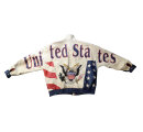 Vintage Serge Platini USA Lederjacke L – Stars and Stripes 90er