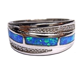 Samira -  Sterling Silber Opal Ring blaugrn