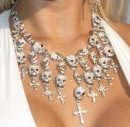Gioachino Trentino Funkelndes Designer Totenkopf Collier