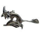 Hexen Ohrringe aus 925 Silber – Hexe auf dem Besen reitend - Ohrstecker mit Butterfly-Verschluss