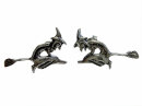 Paar Hexen Ohrringe Handarbeit aus 925 Silber