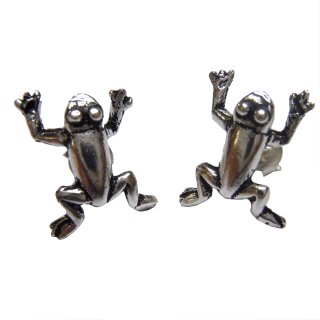 aus 925 Frosch € 24,00 Ohrringe Paar Silber, Handarbeit